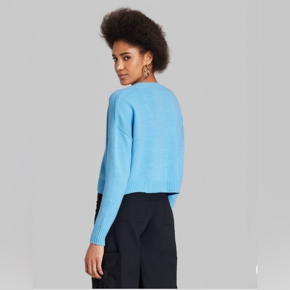 Sky Blue Slouchy, At or Above Waist Button Front Cardigan Wild fable  Me… - Picture 2 of 10